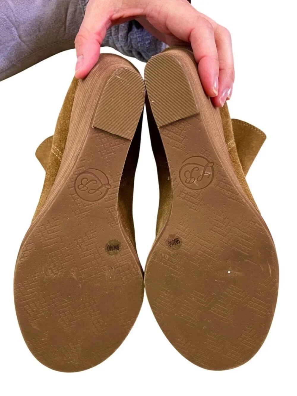 Lucky Brand Yamka Suede Chelsea Wedge Ankle Boots Tan Brown Size 9 NWOB